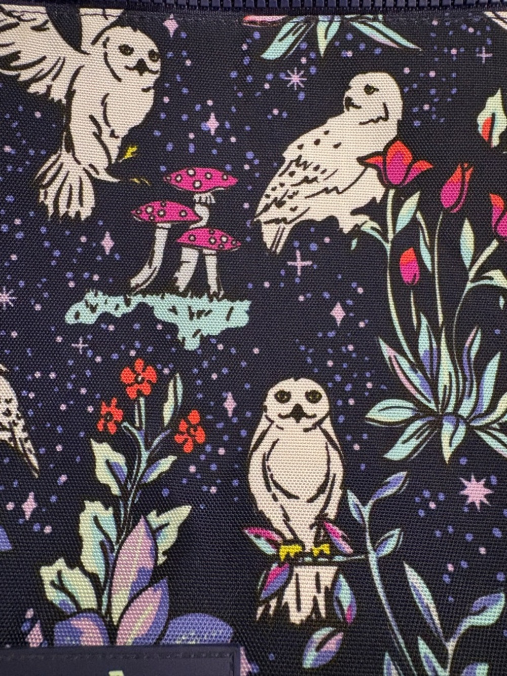 Vera Bradley Navy Owl Print Harry Potter Tote - Forbidden Forest - Picture 14 of 15